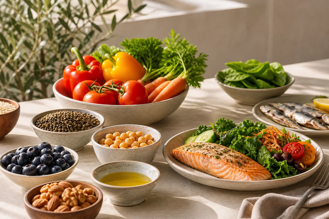 Plato de nutrición antiinflamatoria servido en Progevita